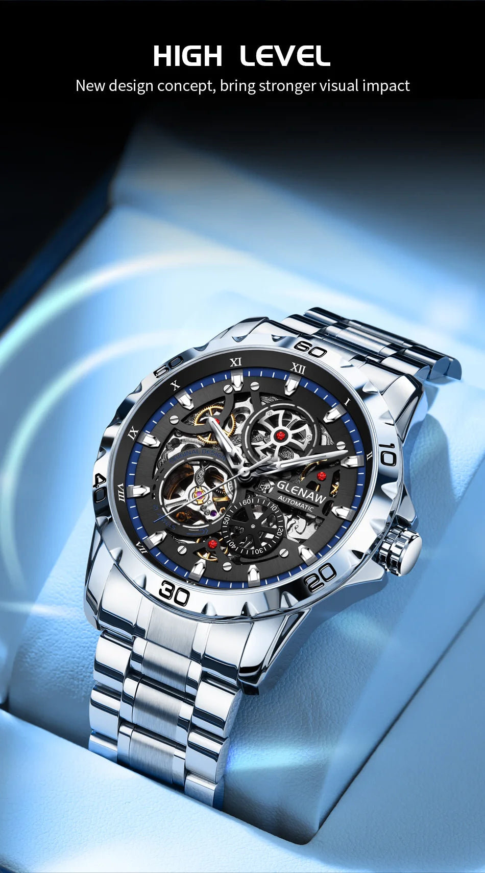Luxury Skeleton Automatic Men’s Watch | Stainless Steel - TREASURE ESHOP