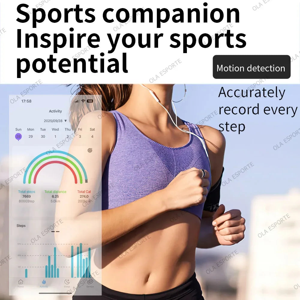 Smart Ring with LED Display – Heart Rate, SpO₂ & Sleep Monitor | 5ATM - TREASURE ESHOP