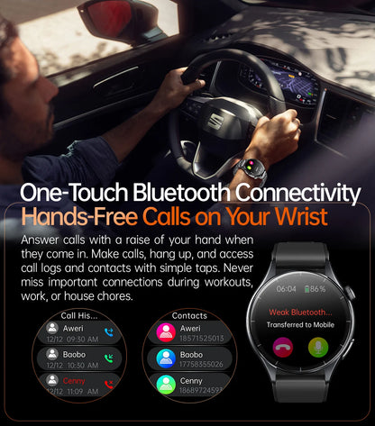 ECG+PPG Smartwatch with Uric Acid, Body Fat Blood Pressure Monitoring – 1.56” AMOLED, NFC, Heart Health Tracker for Android IOS - TREASURE ESHOP