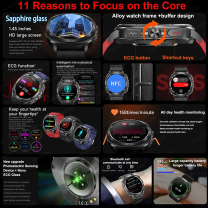 ECG+PPG Smartwatch ET492 | Health, ECG & NFC Call Watch - TREASURE ESHOP