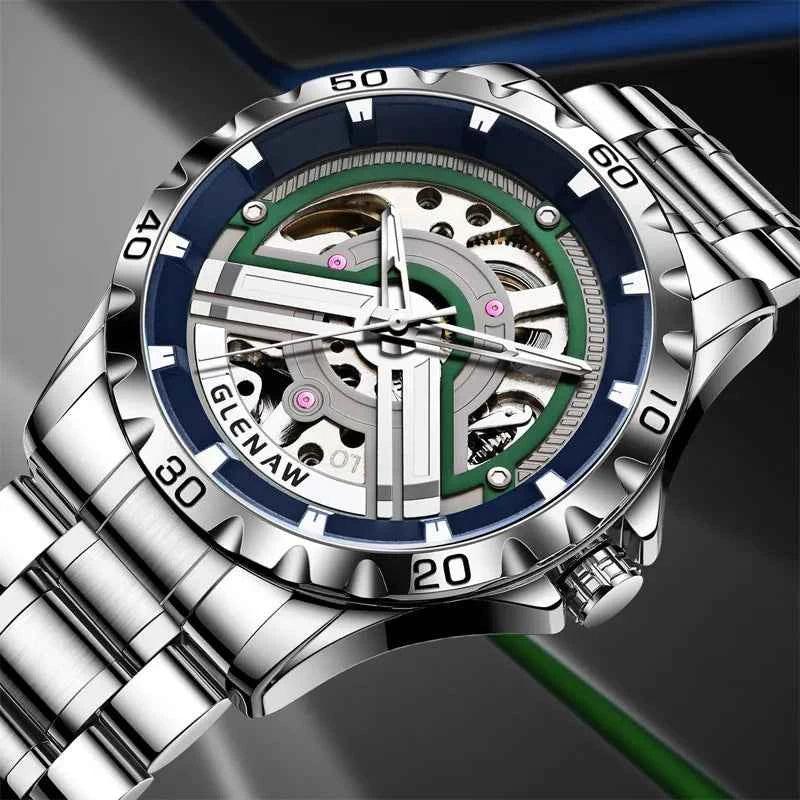 Skeleton Automatic Men’s Watch – Waterproof Mechanical Wristwatch - TREASURE ESHOP