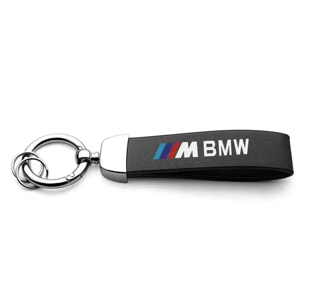 BMW Car Keychain – Handwoven Leather & Zinc Alloy Key Ring