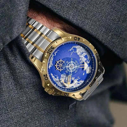 GLENAW Design New Men Watches Nautical Series Traveler Stainless Steel Glowing Waterproof Mechanical Watch Men's Clock GL8683