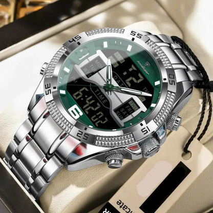 Sports Luxury Man Wristwatch Dual Time Display Digital Week Date LED Luminous Men Watch Electronic Quartz Men's Watches
