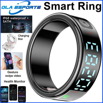 Smart Ring with LED Display – Heart Rate, SpO₂ & Sleep Monitor | 5ATM - TREASURE ESHOP