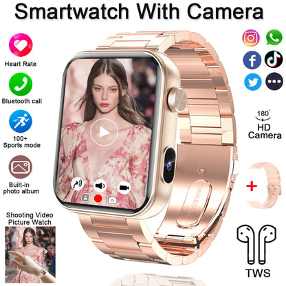 Smart Watch with Camera Video Recording – 1.91” Display, Bluetooth Call, Heart Rate Fitness Tracking | Android iOS - TREASURE ESHOP