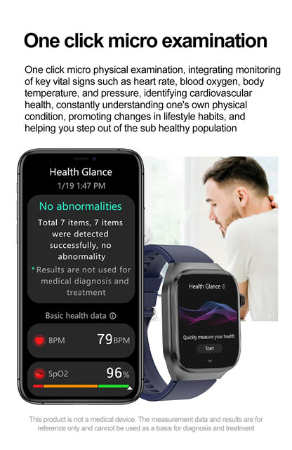 Three Highs Smartwatch TK16 | ECG, Blood Pressure & Body Analysis - TREASURE ESHOP