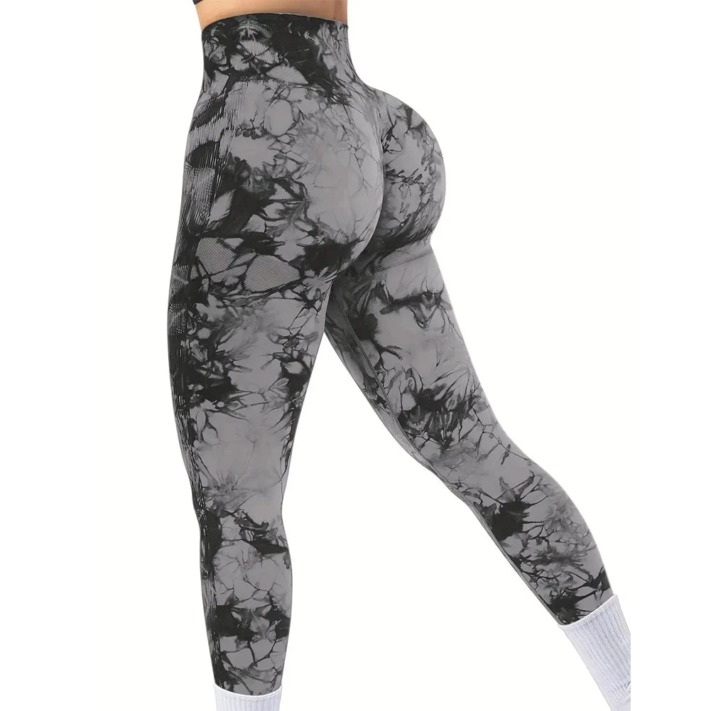 Women’s Seamless Tie-Dye High Waist Yoga Leggings | Peach Butt Fitness Pants