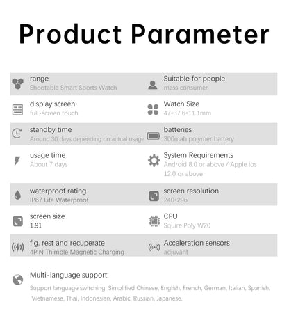 Smart Watch with Camera Video Recording – 1.91” Display, Bluetooth Call, Heart Rate Fitness Tracking | Android iOS - TREASURE ESHOP