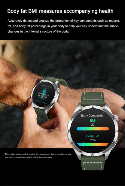 ECG+PPG Laser Health Smartwatch ET485 – Blood Pressure, Heart Rate, Uric Acid Body Composition | 1.43” AMOLED - TREASURE ESHOP