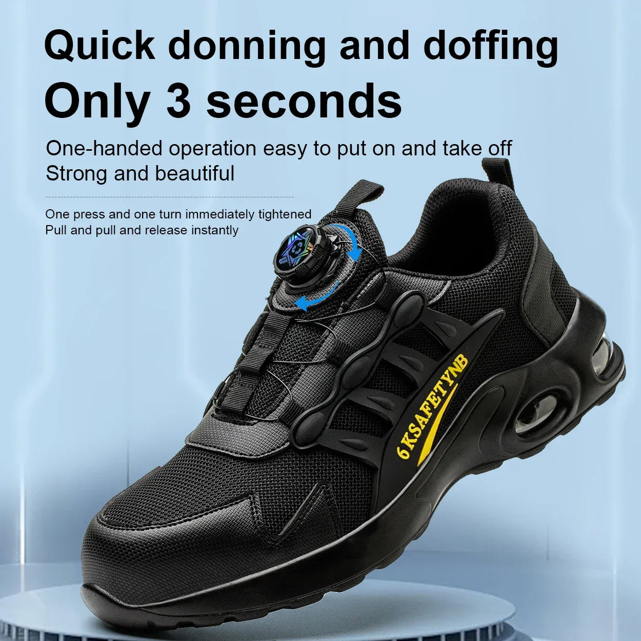 Men’s Rotating Button Steel Toe Work Shoes | Air Cushion Safety Boots - TREASURE ESHOP