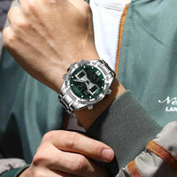 Sports Luxury Man Wristwatch Dual Time Display Digital Week Date LED Luminous Men Watch Electronic Quartz Men's Watches