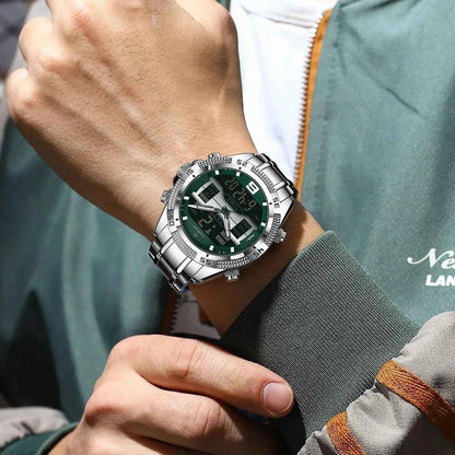 Sports Luxury Man Wristwatch Dual Time Display Digital Week Date LED Luminous Men Watch Electronic Quartz Men's Watches