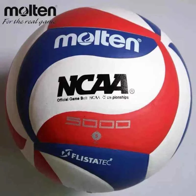 Molten Professional Competition Volleyball, Hard Row, Wear-Resistant, Indoor and Outdoor Training, Size 5 PU, NCAA 5000