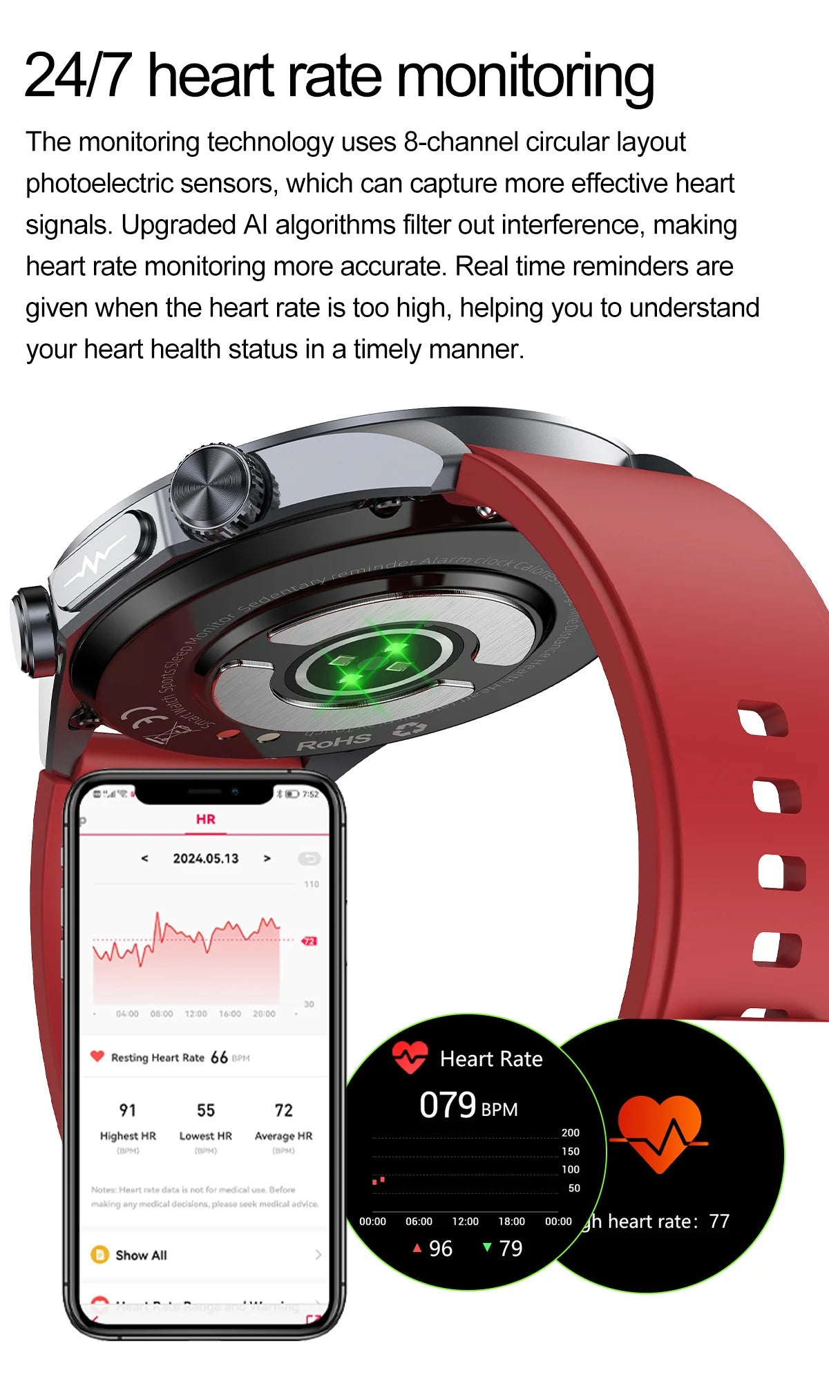 ECG+PPG Smart Health Watch | AI Blood Lipid & Fitness Tracker - TREASURE ESHOP