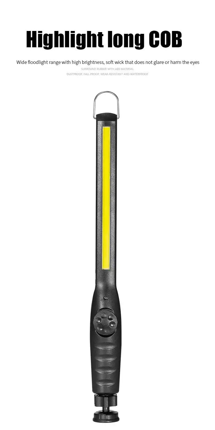 COB-Arbeitsleuchte mit Magnetfuss an Metalloberfläche