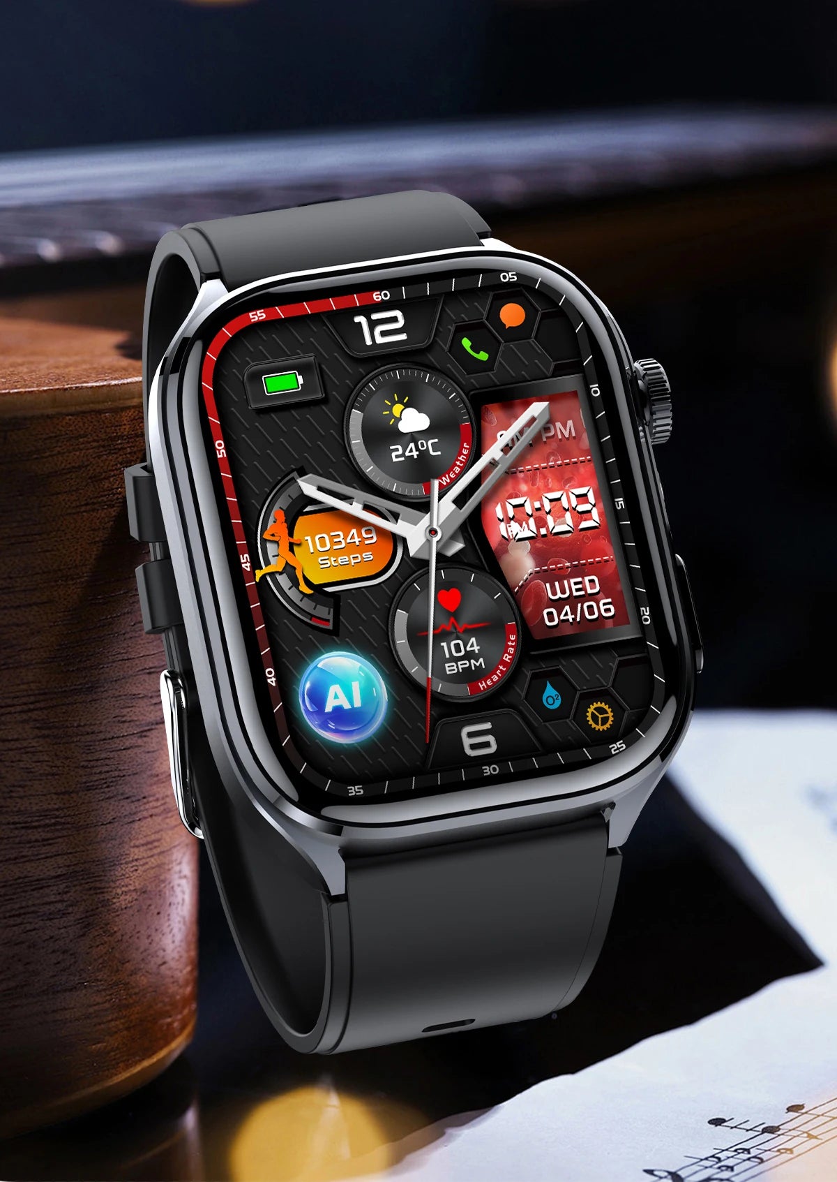 ECG+PPG Smart Watch | Uric Acid & Blood Pressure Tracker - TREASURE ESHOP