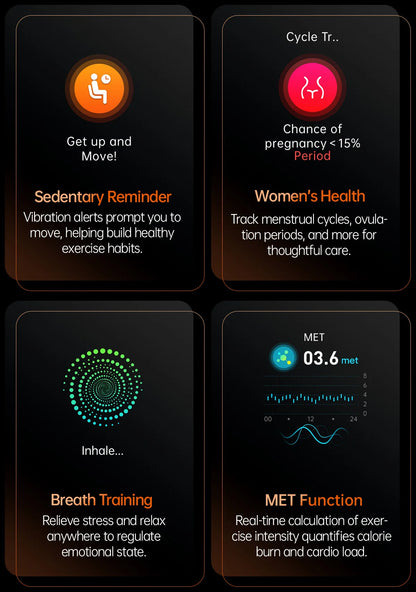 ECG+PPG Smartwatch with Uric Acid, Body Fat Blood Pressure Monitoring – 1.56” AMOLED, NFC, Heart Health Tracker for Android IOS - TREASURE ESHOP