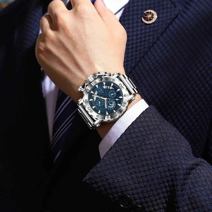 Watch For Men Calendar Luminous Waterproof Man Clock Male Chronograph Stainless Steel Men's Quartz Watches Reloj