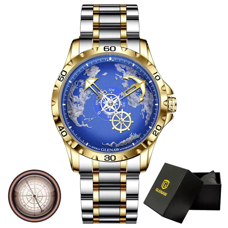 Men’s Luxury Automatic Stainless Steel Watch – Luminous, Waterproof, Sport & Business Style - TREASURE ESHOP