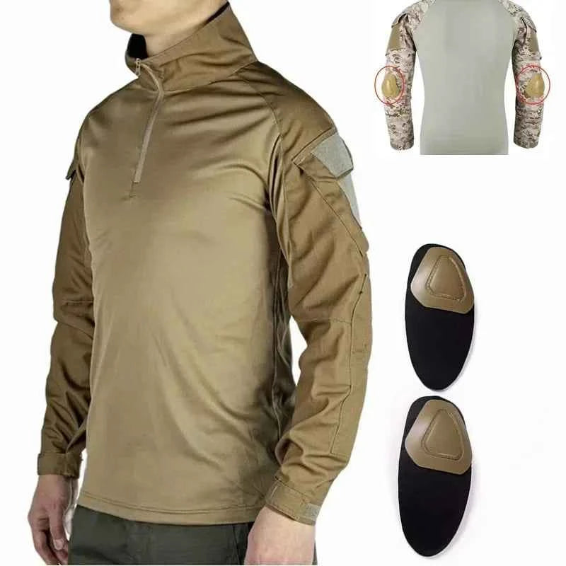 Outdoor G3 Tactical Hiking T-Shirts Combat Shirts CP Camo Long Sleeve Hunting Shirt Cotton Sport Men Clothes Windproof