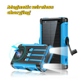 Solar Power Bank 20000mAh with Hand Crank & Wireless Charging – Outdoor Portable Charger