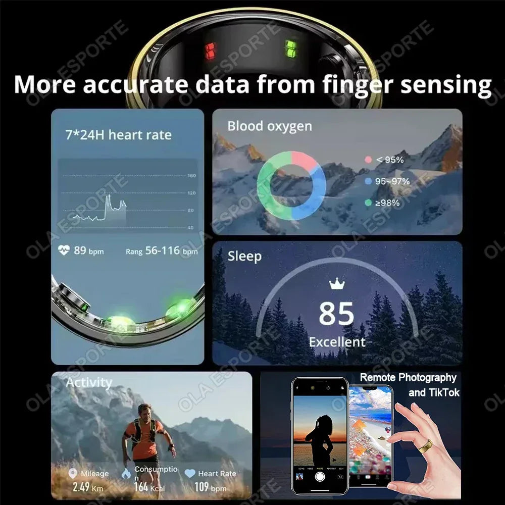 Smart Health Ring – Heart Rate, Blood Pressure & Sleep Monitoring - TREASURE ESHOP