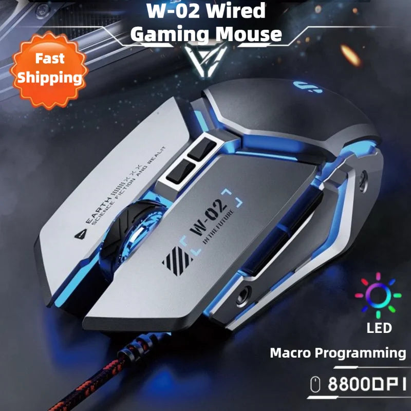 USB Wired Gaming Mouse – 4000 DPI RGB Style Gamer Mouse