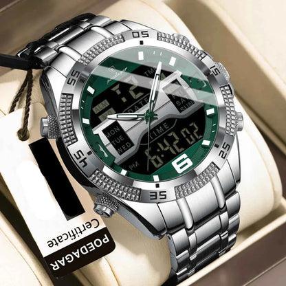 Sports Luxury Man Wristwatch Dual Time Display Digital Week Date LED Luminous Men Watch Electronic Quartz Men's Watches