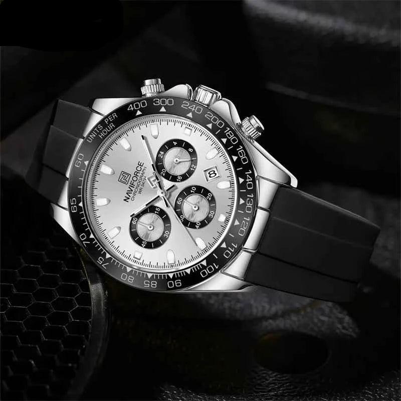 Watches For men Silicone Band Sport Watch Casual Luminous Chronograph Wristwatch