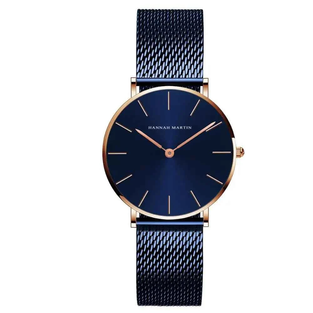 Women’s Rose Gold Quartz Watch – 36mm Minimalist Stainless Steel Waterproof Ladies Fashion Wristwatch