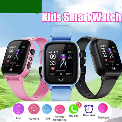 Three kids smart watches with colorful bands on a scenic background, featuring the Oppo brand.