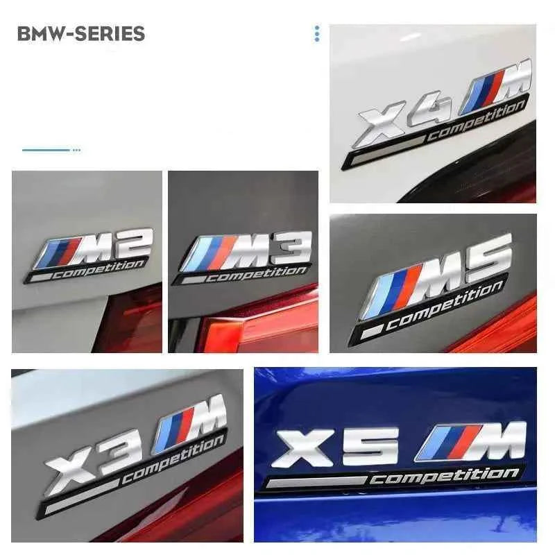 3D BMW Schriftzug Emblem Aufkleber – für Karosserie Seite/Heck (M Competition, X1-X5)