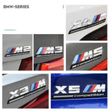 3D BMW Schriftzug Emblem Aufkleber – für Karosserie Seite/Heck (M Competition, X1-X5)