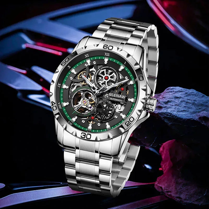 Luxury Skeleton Automatic Men’s Watch | Stainless Steel - TREASURE ESHOP