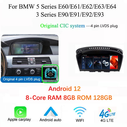 BMW E60 E90 CarPlay Android Auto | 8.8” Android 12 Multimedia - TREASURE ESHOP