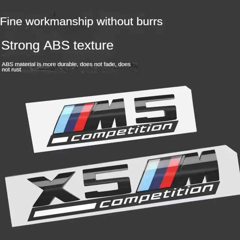 3D BMW Schriftzug Emblem Aufkleber – für Karosserie Seite/Heck (M Competition, X1-X5)