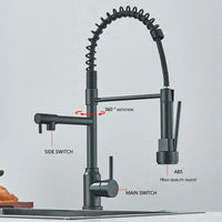 Pull Down Kitchen Sink Faucet – Hot & Cold Mixer, Dual Mode, 360° Rotating Tap - TREASURE ESHOP