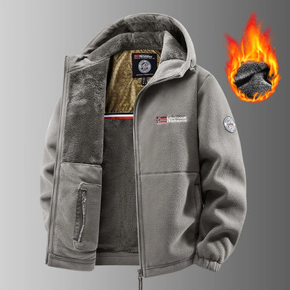 Mens Thermal Fleece Jacket – Windproof Winter Hiking Tactical Coat