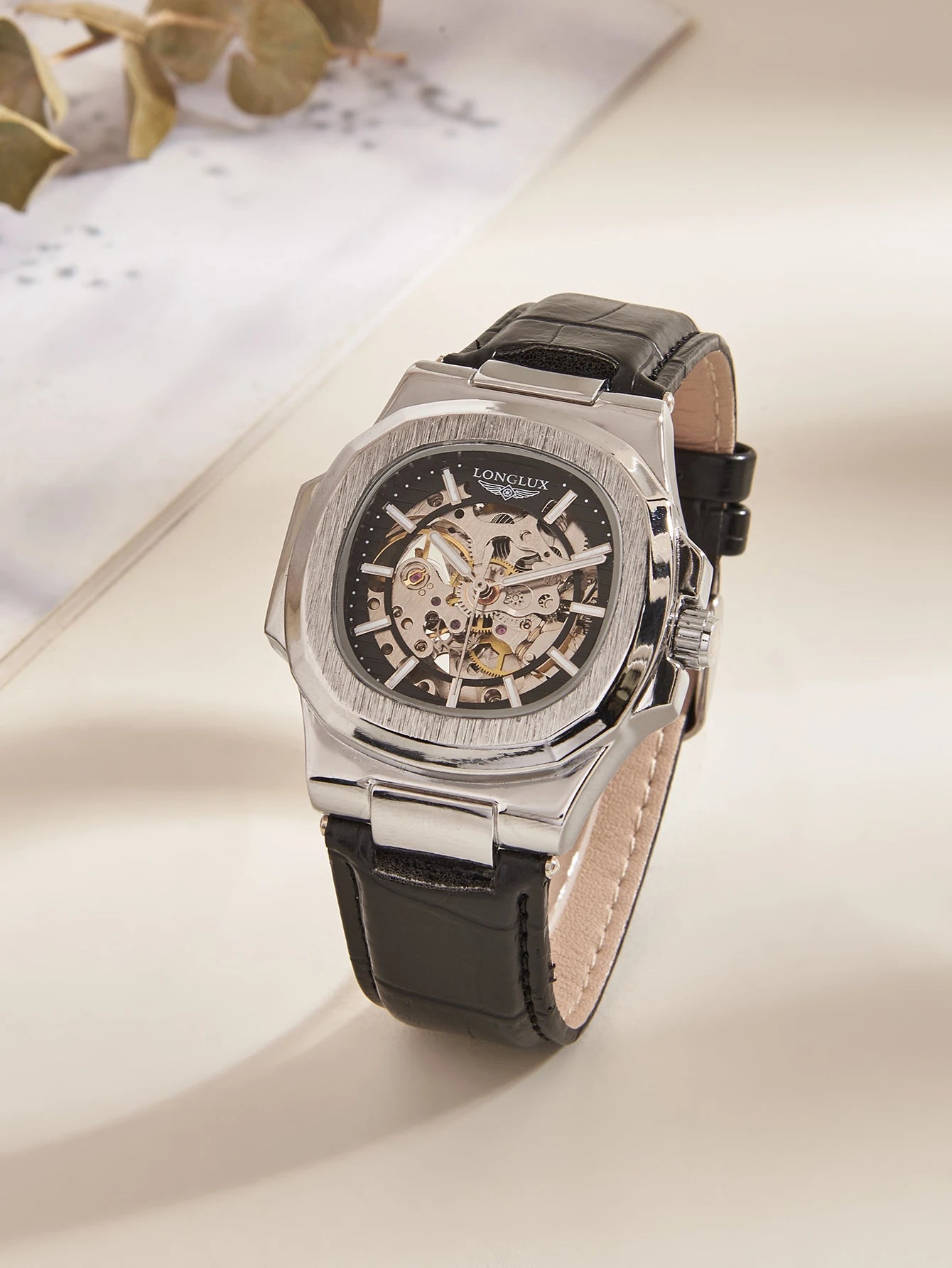 Automatic Skeleton Watch Men | Leather Luxury Waterproof - TREASURE ESHOP