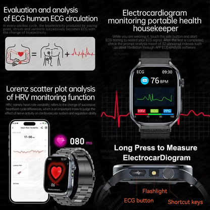 ECG+PPG Smart Watch | Uric Acid & Blood Pressure Tracker - TREASURE ESHOP