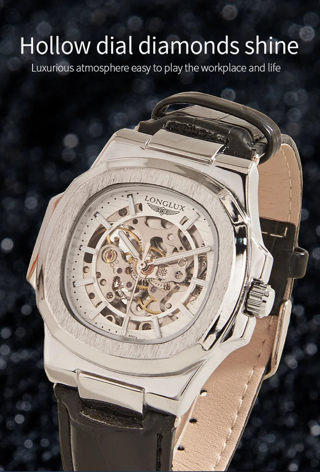 Automatic Skeleton Watch Men | Leather Luxury Waterproof - TREASURE ESHOP