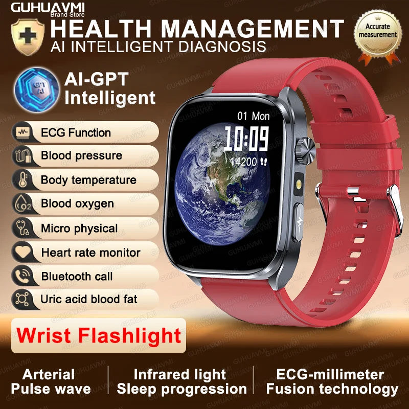 ECG+PPG Smart Watch | Uric Acid & Blood Pressure Tracker - TREASURE ESHOP
