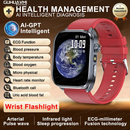 ECG+PPG Smart Watch | Uric Acid & Blood Pressure Tracker - TREASURE ESHOP