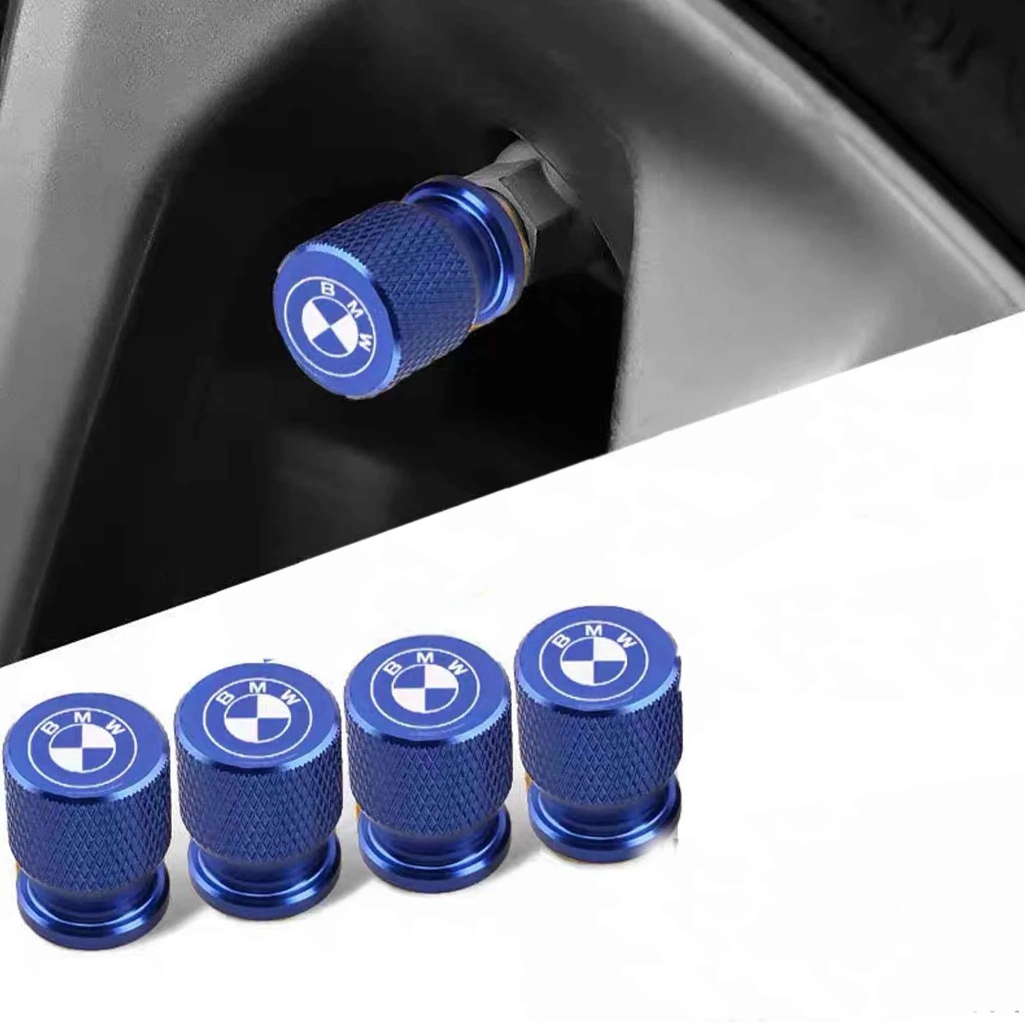 4 Stück Alu Ventilkappen BMW Logo | Staub- & Wasserdicht für X1 X3 X5 E39 E46 E60 F30 G20 G30