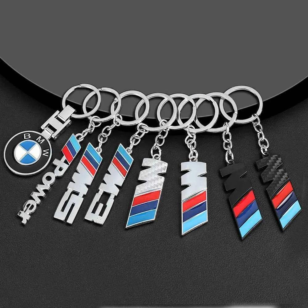 BMW Car Keychain – Handwoven Leather & Zinc Alloy Key Ring