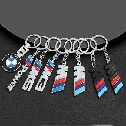 BMW Car Keychain – Handwoven Leather & Zinc Alloy Key Ring