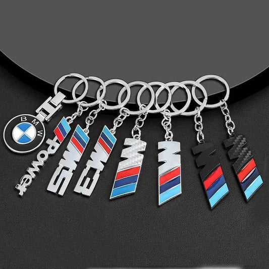 BMW Car Keychain – Handwoven Leather & Zinc Alloy Key Ring