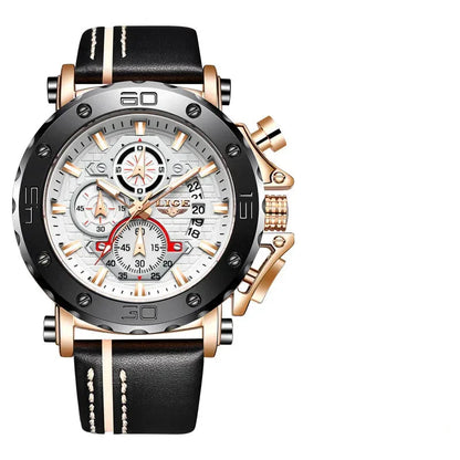Men’s Luxury Leather Chronograph Watch | Waterproof & Luminous - TREASURE ESHOP