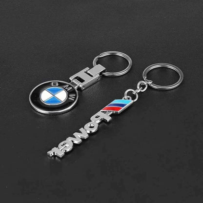 BMW Car Keychain – Handwoven Leather & Zinc Alloy Key Ring